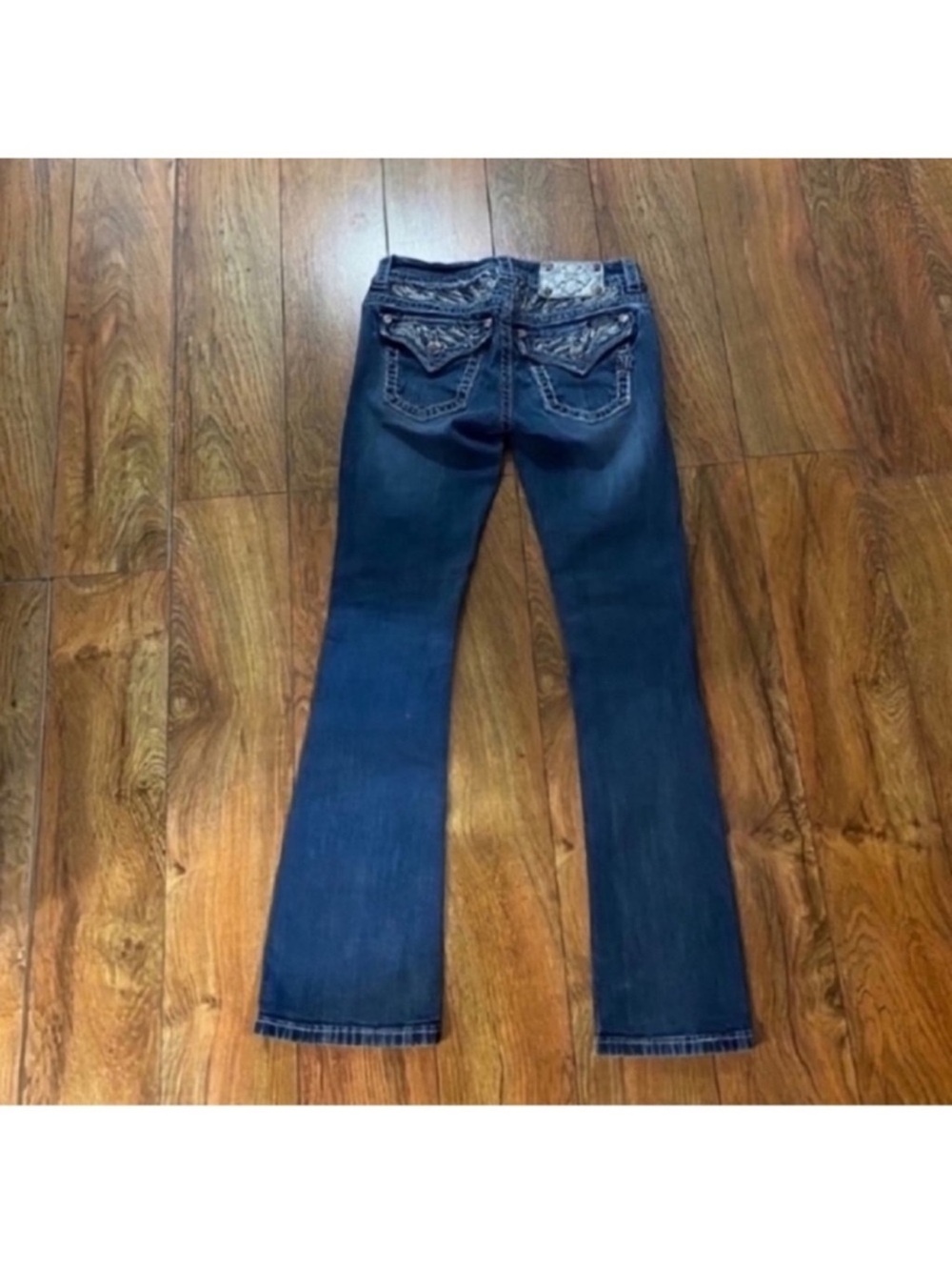 Gorgeous Vintage Y2K Miss Me Signature Boot Jeans Embellished Pockets 31” Inseam
